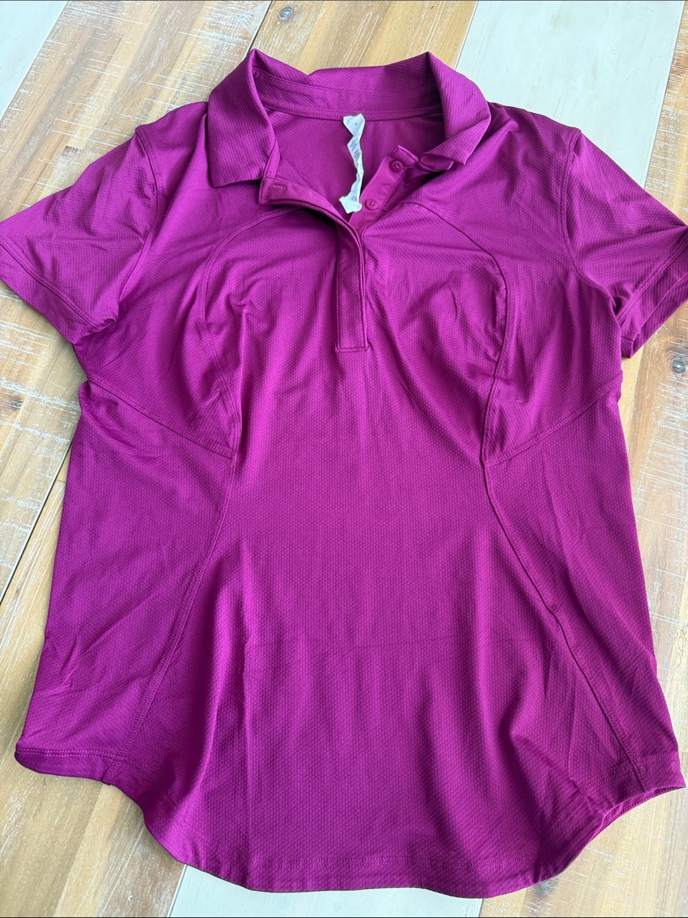 lululemon athletica Short Sleeve Polo Top in Magenta